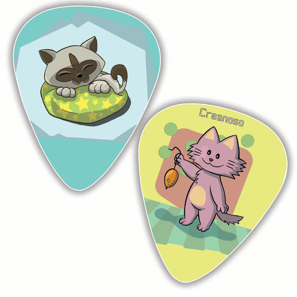 Creanoso Cool and Colorful Cat Guitar Picks (12-Pack) - Musical Accessories Premium Gifts