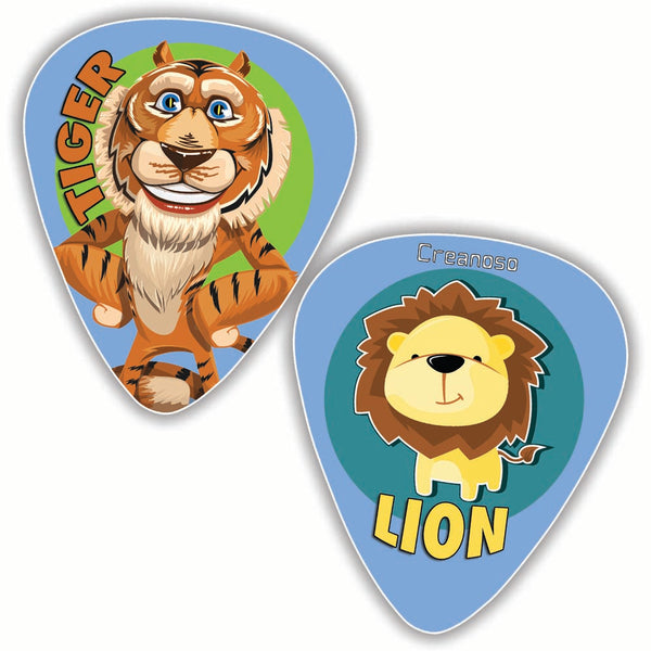 Creanoso Cool and Colorful Wild Animal Guitar Picks (12-Pack) - Musical Accessories Premium Gifts
