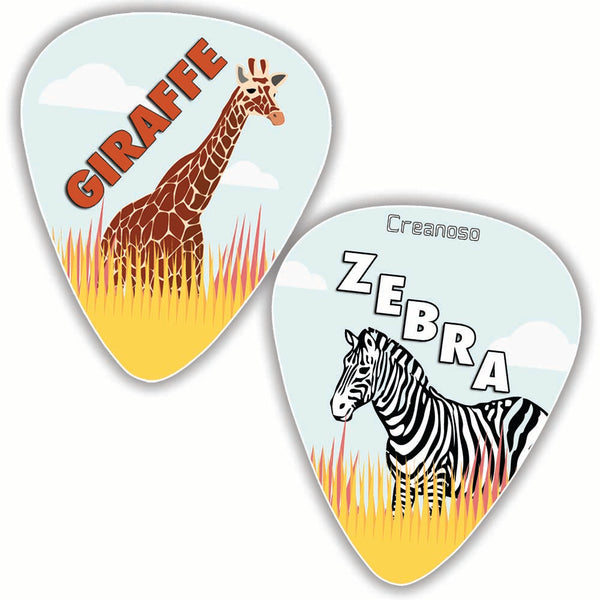 Creanoso Cool and Colorful Wild Animal Guitar Picks (12-Pack) - Musical Accessories Premium Gifts