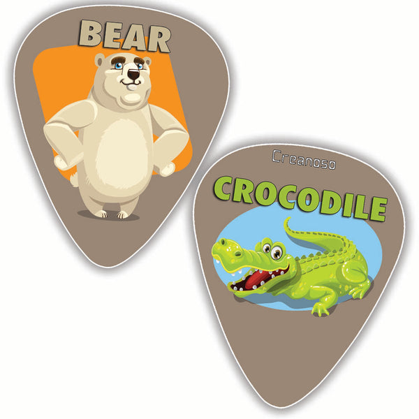 Creanoso Cool and Colorful Wild Animal Guitar Picks (12-Pack) - Musical Accessories Premium Gifts