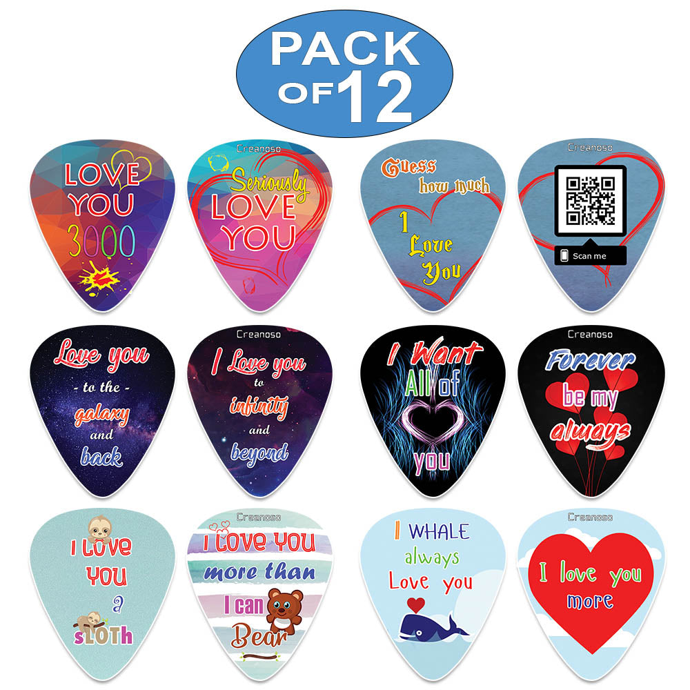 Creanoso Love You 3000 Guitar Picks (12-Pack) - Premium Music Gifts & Guitar Accessories
