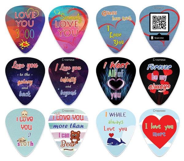 Creanoso Love You 3000 Guitar Picks (12-Pack) - Premium Music Gifts & Guitar Accessories