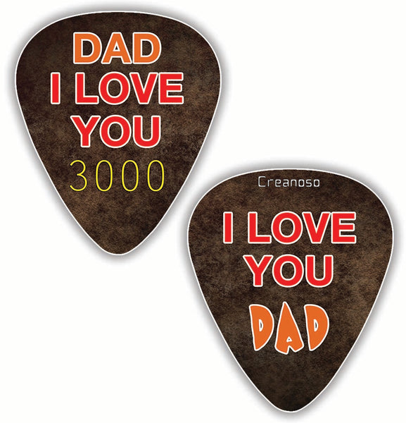 Creanoso Dad Love You 3000 Guitar Picks (12-Pack) - Premium Design Finger Style Picks for Musicians
