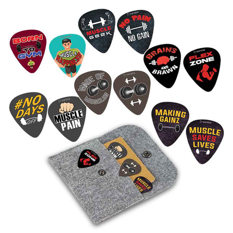 Creanoso Muscle Man Guitar Picks (12-Pack) - Fingerstyle guitar picks - Best Stocking Stuffer Gifts for Musicians