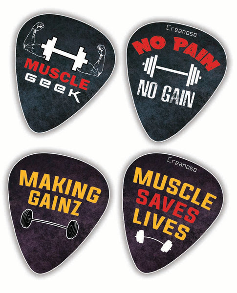 Creanoso Muscle Man Guitar Picks (12-Pack) - Fingerstyle guitar picks - Best Stocking Stuffer Gifts for Musicians