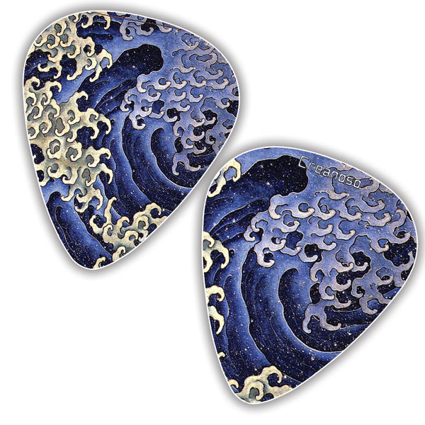 Japanese Fine Art Famous Paintings Guitar Picks (12-Pack)- Medium - Katsushika Hokusai Vincent Van Gogh Mount Fuji Wave Geisha - Stocking Stuffers for Guitarist Men Women 'Mother's Day Father's Day