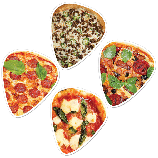 Creanoso Pizza Guitar Picks (12-Pack) - Stocking Stuffers Premium Quality Gift Ideas for Children, Teens, & Adults - Corporate Giveaways & Party Favors