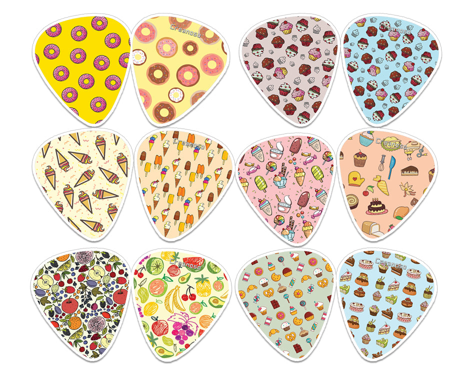 Creanoso Sweet Dessert Guitar Picks (12-Pack) - Premium Quality Gift Ideas for Children, Teens, & Adults for All Occasions - Stocking Stuffers Party Favor & Giveaways