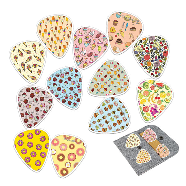 Creanoso Sweet Dessert Guitar Picks (12-Pack) - Premium Quality Gift Ideas for Children, Teens, & Adults for All Occasions - Stocking Stuffers Party Favor & Giveaways