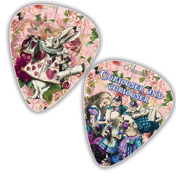 Alice In Wonderland Guitar Picks - Fingerstyle guitar picks - Best Stocking Stuffer Gifts for Kids
