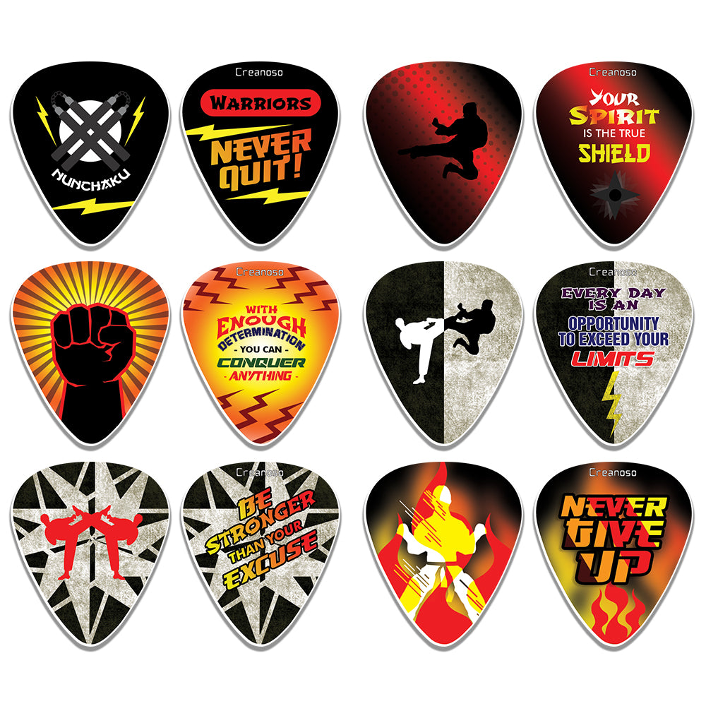 Creanoso Cool Martial Arts Guitar Picks Variety Pack (12