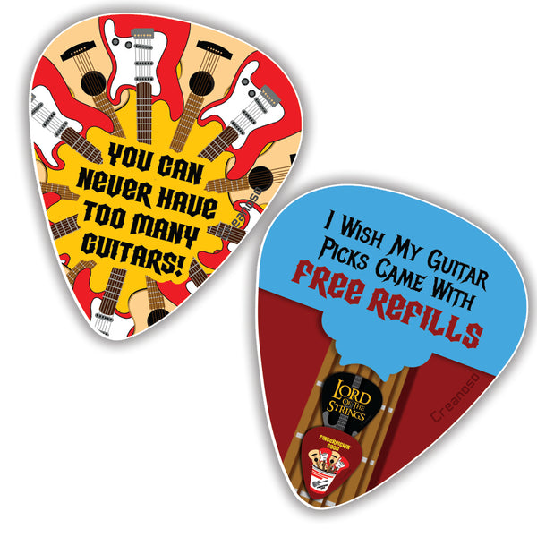 Creanoso Hilarious Guitar Picks (12-Pack) - Premium Music Gifts & Guitar Accessory