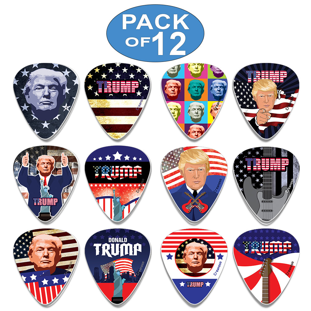 Creanoso Trump President Collectors Guitar Picks (12-Pack) - Unique Stocking Stuffers Gifts