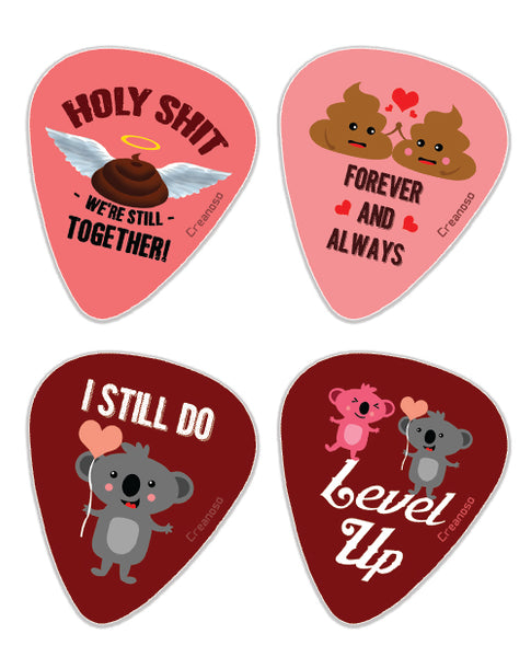Creanoso Funny Lover Guitar Picks (12-Pack) - Premium Music Gifts & Guitar Accessories for Husband Dad Boys Son Men Him Boyfriend Musician Gift â€“ Cool Guitar Plectrums & Tools