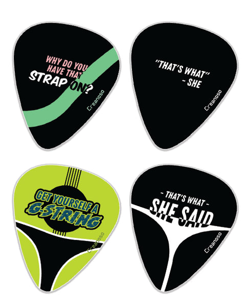 Creanoso Funny That's what She Said Guitar Picks (12-Pack) - Premium Music Gifts & Guitar Accessories for Boys & Girls Musician Gift â€“ Cool Guitar Tool