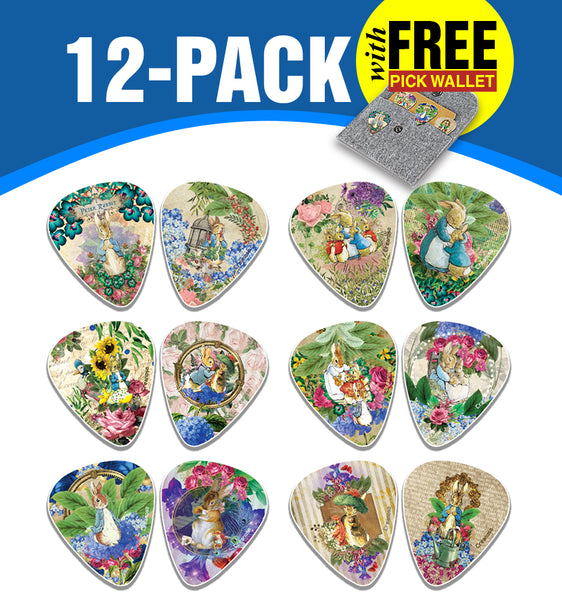 Peter Rabbit Guitar Picks (12-Pack) - Premium Music Gifts & Guitar Accessories for Boys & Girls Musician Gift â€“ Cool Guitar Tool