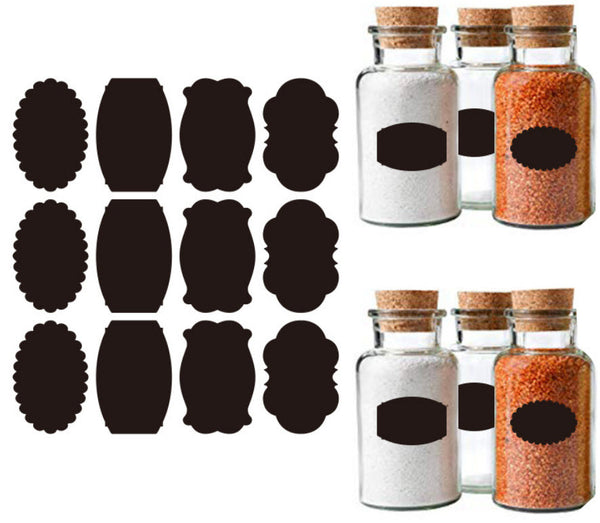 Chalkboard Kitchen Ingredients Item Labels Stickers (156 PCS) - FREE Chalkboard White Marker Pen