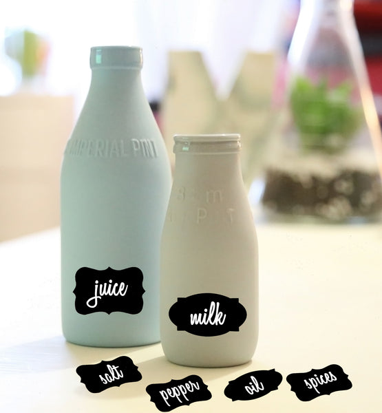 Chalkboard Kitchen Ingredients Item Labels Stickers (156 PCS) - FREE Chalkboard White Marker Pen