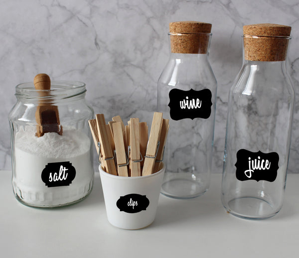 Chalkboard Kitchen Ingredients Item Labels Stickers (156 PCS) - FREE Chalkboard White Marker Pen