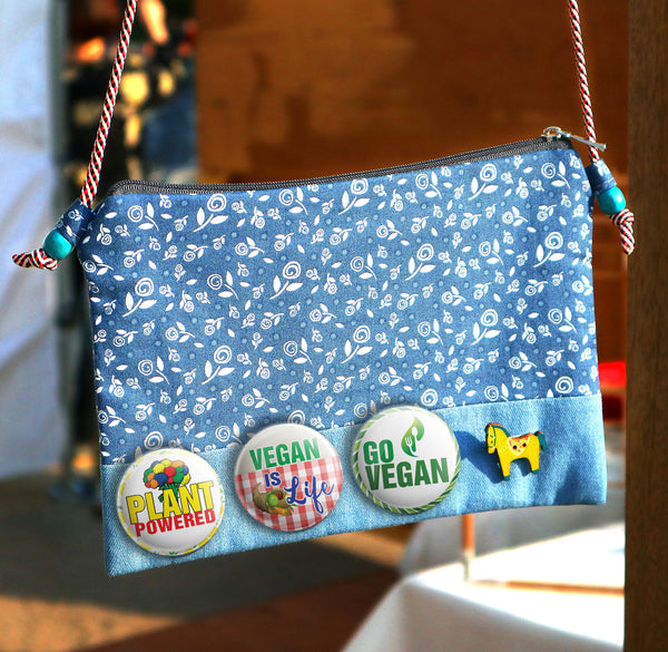 Vegan Pinback Buttons (1 Set x 10 Designs)