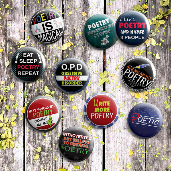 I am a Poet Pinback Buttons (10-Pack)