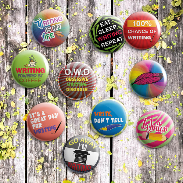 I am a Writer Pinback Buttons (10-Pack)
