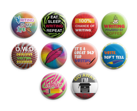I am a Writer Pinback Buttons (10-Pack)