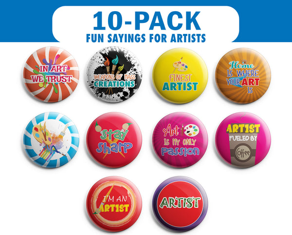 I am an Artist Pinback Buttons (10-Pack)