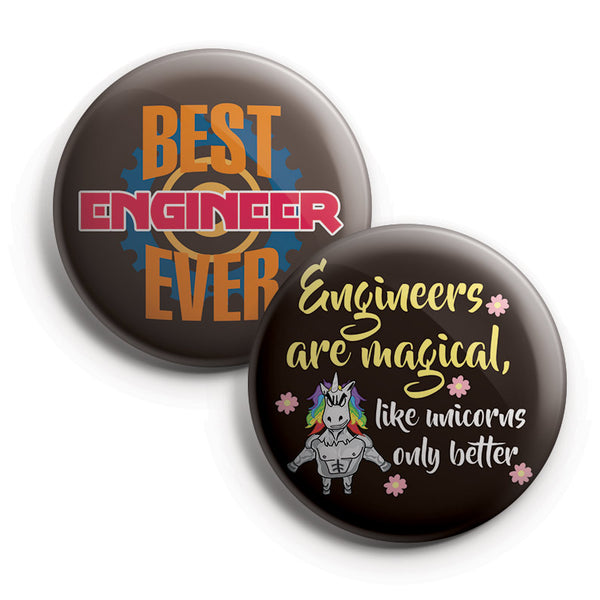 I am an Engineer Pinback Buttons (1 Set x 10 Designs)