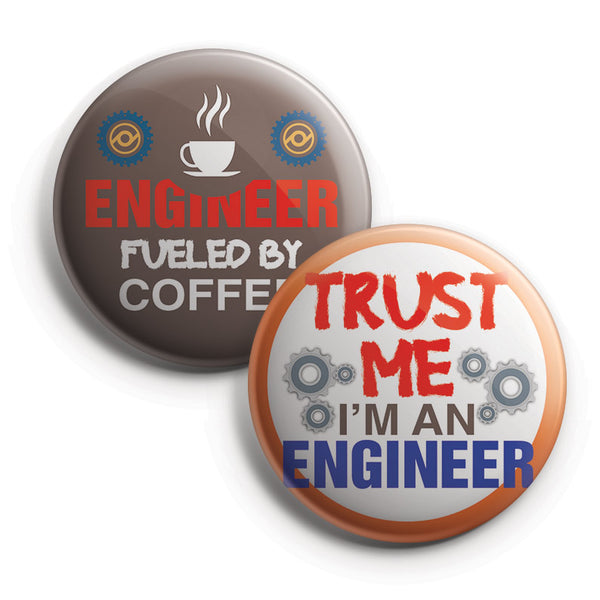 I am an Engineer Pinback Buttons (1 Set x 10 Designs)