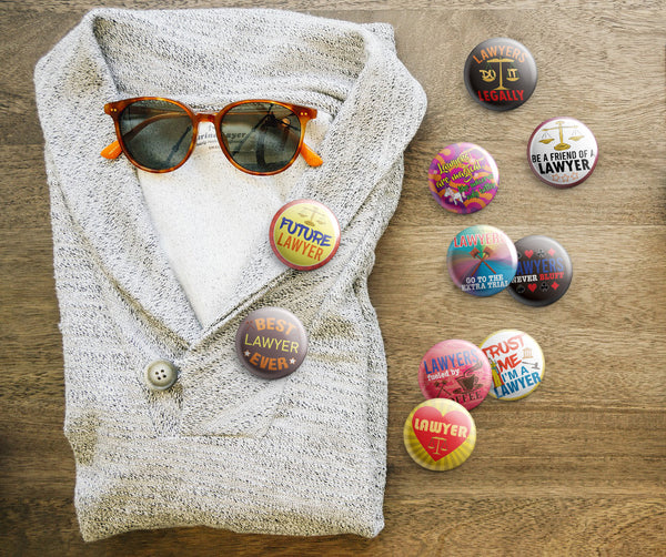 I am a Lawyer Pinback Buttons (1 Set x 10 Designs)