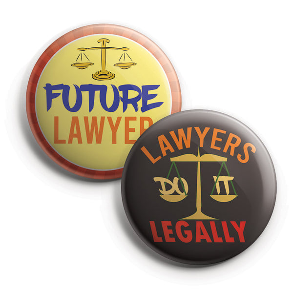 I am a Lawyer Pinback Buttons (1 Set x 10 Designs)