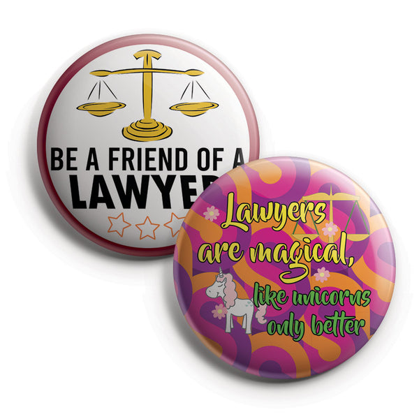 I am a Lawyer Pinback Buttons (1 Set x 10 Designs)