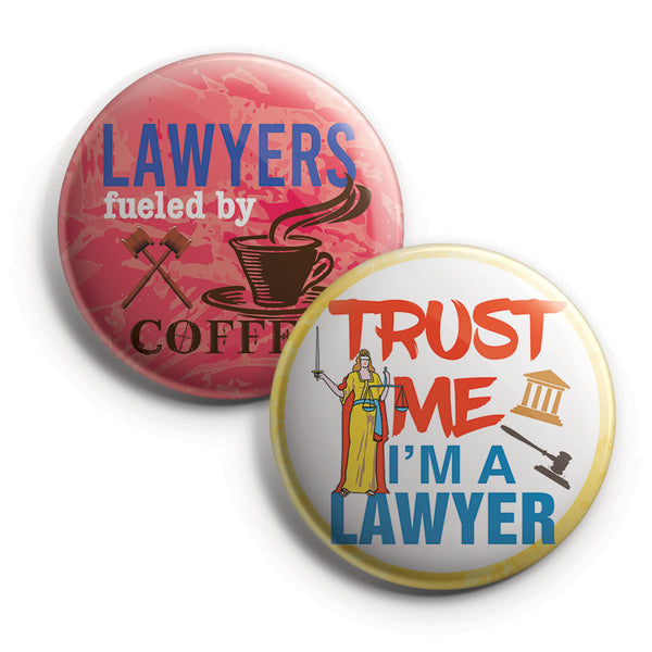 I am a Lawyer Pinback Buttons (1 Set x 10 Designs)