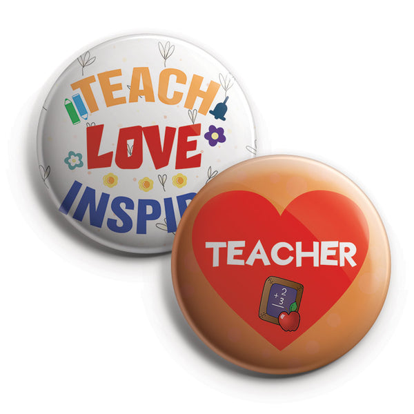 I am a Teacher Pinback Buttons (1-Set X 10 Buttons)