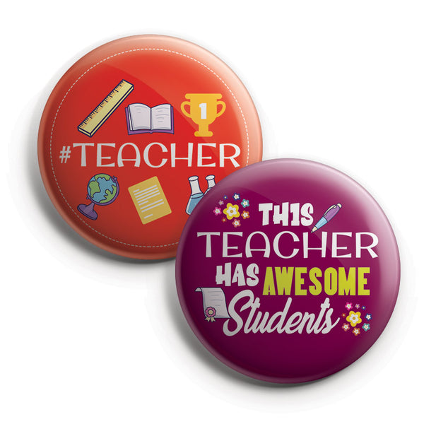 I am a Teacher Pinback Buttons (1-Set X 10 Buttons)