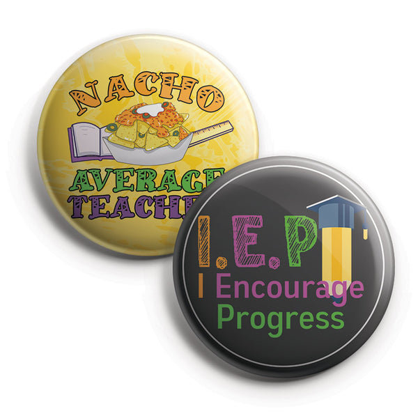 I am a Teacher Pinback Buttons (1-Set X 10 Buttons)