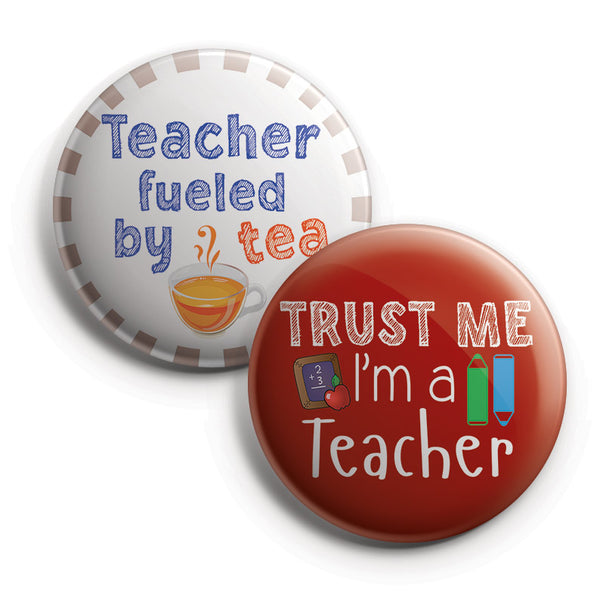 I am a Teacher Pinback Buttons (1-Set X 10 Buttons)