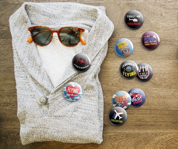 I am a Pilot Pinback Buttons (1-Set X 10 Buttons)