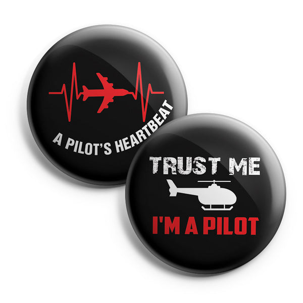I am a Pilot Pinback Buttons (1-Set X 10 Buttons)