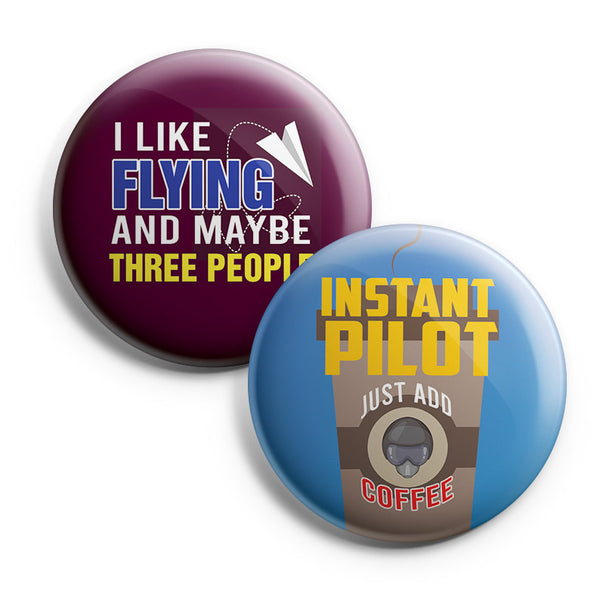 I am a Pilot Pinback Buttons (1-Set X 10 Buttons)