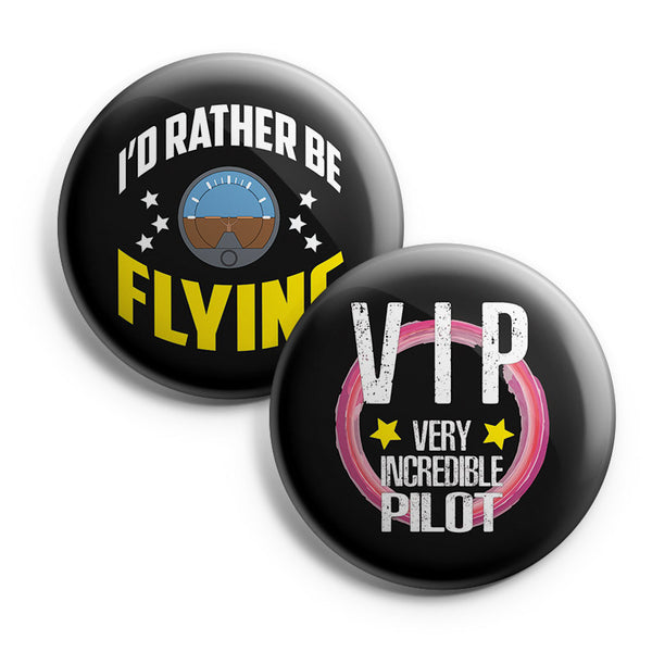 I am a Pilot Pinback Buttons (1-Set X 10 Buttons)