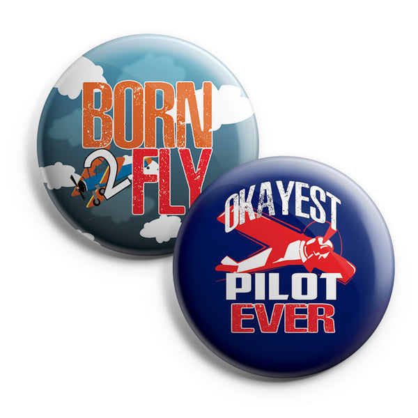 I am a Pilot Pinback Buttons (1-Set X 10 Buttons)