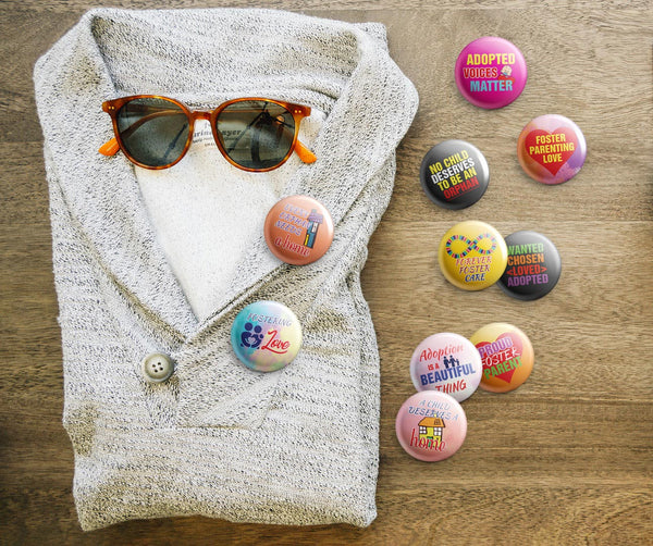 Foster Parent Pinback Buttons (1-Set X 10 Buttons)