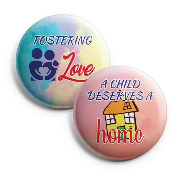 Foster Parent Pinback Buttons (1-Set X 10 Buttons)