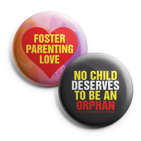 Foster Parent Pinback Buttons (1-Set X 10 Buttons)