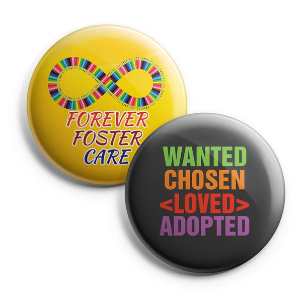 Foster Parent Pinback Buttons (1-Set X 10 Buttons)
