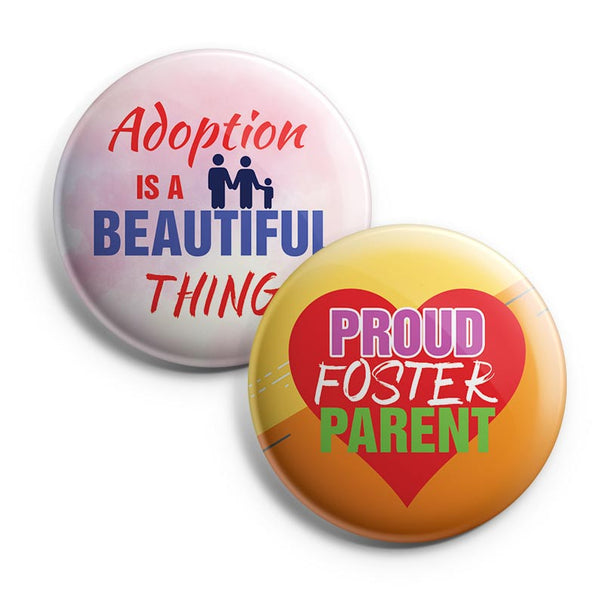 Foster Parent Pinback Buttons (1-Set X 10 Buttons)