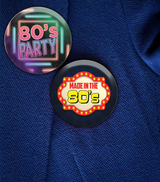 80's Girl Pinback Buttons