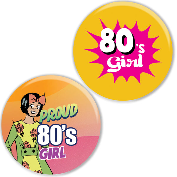 80's Girl Pinback Buttons